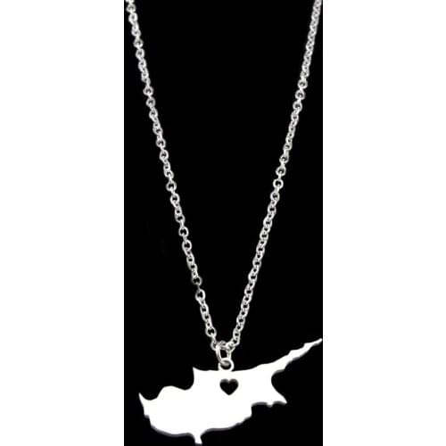 Cyprus Map Pendant Necklaces stainless steel for Women Girls Maps of the Cyprus Jewelry Gift