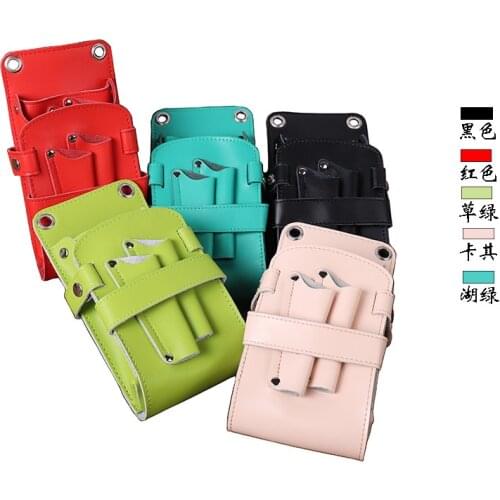 Professional Pet Scissors Bag Pet Groomer Leather Bag Large Capacity Hairdresser Case Waist Pack