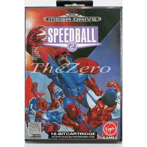 Speedball 2 with Box for 16 bit MD Video Game Card for Sega Mega Drive/Genesis