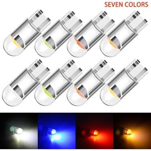 10PCS CANBUS W5W LED T10 LED 194 168 Glass shell high bright COB Light bulbs on car 12V Dome Light W5w led bulbs bulbs in dashbo