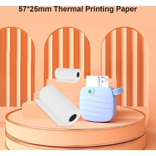 5 Rolls Thermal Printer Paper Instant Print Label for Printer Kids Camera POS Cash Registers 57x25mm Replacement Accessories
