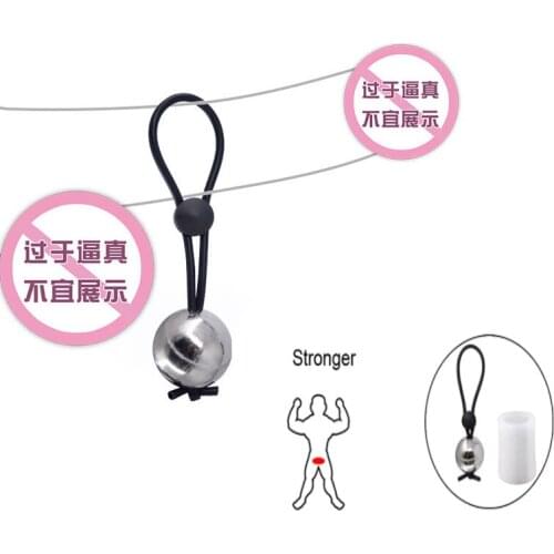 Adjustable Penis Ring Exercise Metal Ball Penis Enlargement Pump Weight Hanger Stretcher Cock Ring Chastity Sex Toys For Men