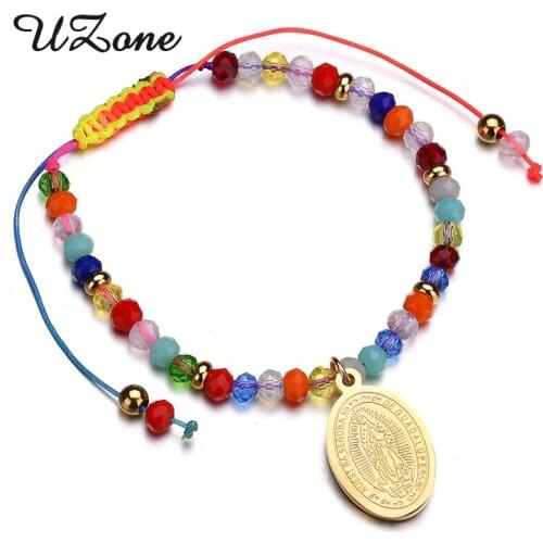 UZone Natural Stone Beads Charm Bracelets for Women 7 Styles Red String Virgin Mary Bracelets for women Jewelry