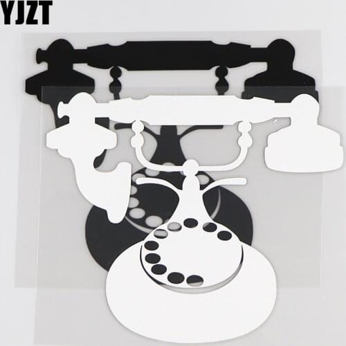YJZT 16×13.6CM Vintage Phone Design Vinyl Decal Creative Decoration Car Sticker Black/Silver 4D-0032