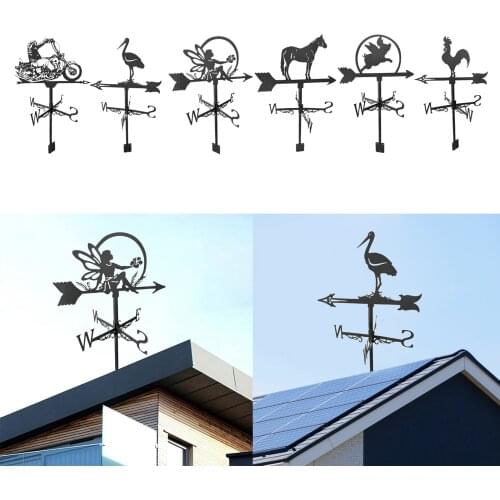 Iron Weathervane Wind Direction Indicator Farm Scene Home Outdoor Garden Iron Weathervanes Garden Outdoor Weather Vane