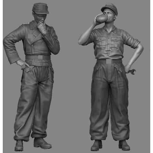 1/35 Resin Model figure GK Soldier Tank mechanic set WWII Military theme Unassembled and unpainted kit