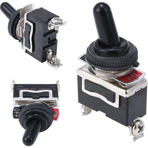 Durable Miniature SPST Toggle Switch 12V Small Heavy Duty On Off Toggle Flick Switch with Waterproof Cover for Switching Circuit