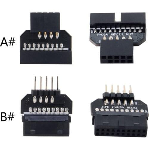 R2LB USB 3.0 19/20pin to USB 2.0 9pin Adapt Connector Front Panel plug-in Motherboard