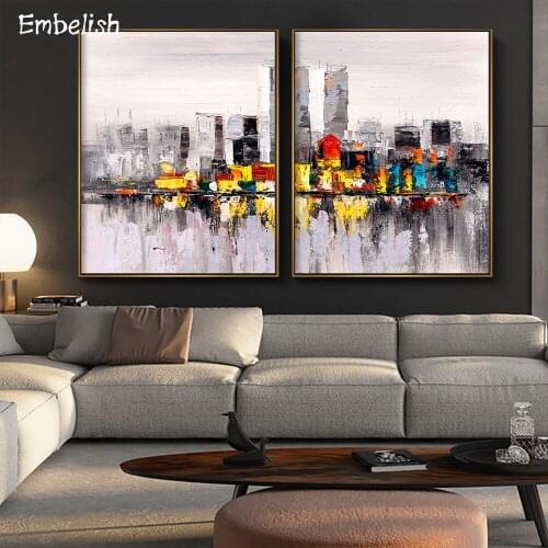 2 Pieces Hot Selling New York City Landscape Wall Art Pictures For Living Room HD Print On Canvas Oil Painting Home Decor Poster