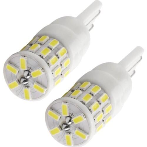 2pcs T10 3014 30SMD W5W LED Bulbs 194 168 Ceramics Car Interior Lights Wedge Door Reading Side Bulb Plate Lamp Auto White 12V