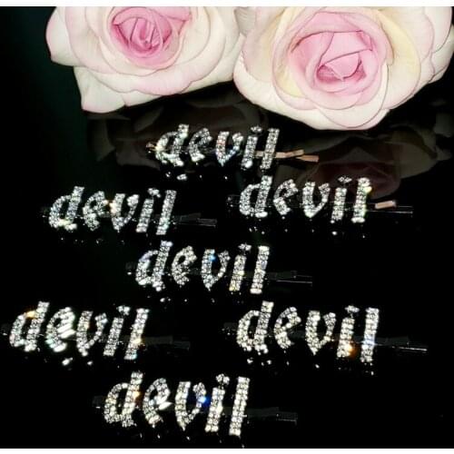 2020 New Arrival Hot Accessories Gothic Letters Hairclip "Devil" Gothic Word Hair Clip Bobby Pin Hair Jewelry Gift WHOLESALE