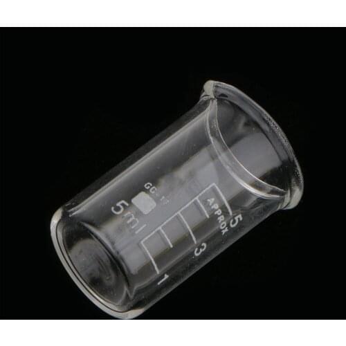 5Pcs Capacity 5ml Low Form Beaker Measuring Glass Chemistry Lab Borosilicate Glass Transparent Beaker Wholesales