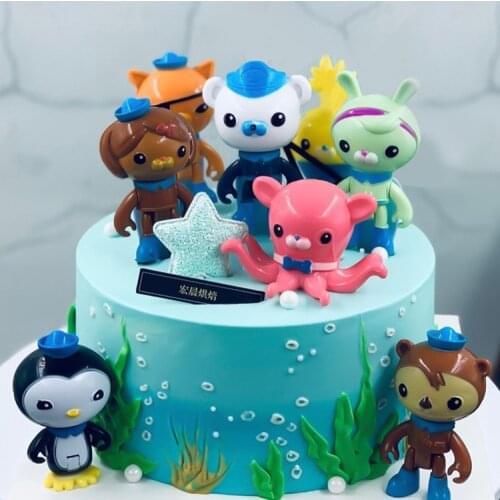 8Pcs/setThe Octonauts Theme Cake decoration Birthday Party Decor Cake Baking Decorations Baby Shower Supplies Kids Toy Gift