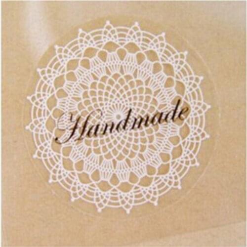 80PCS/Lot vintage White lace and transparent Gilding style Sealing sticker/DIY Gifts posted/Baking Decoration label