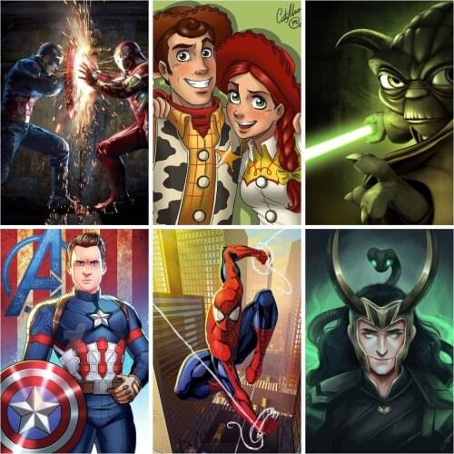 Disney 5D DIY Diamond Painting Marvel Captain America & Iron Man Mosaic Embroidery Cross Stitch DIY Craft for Home Decor