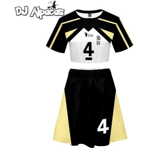 Anime Haikyuu Cosplay Hinata Shoyo Top + Skirt Women Costume High School Volleyball Club Nishinoya Yuu Sports Karasuno Koukou