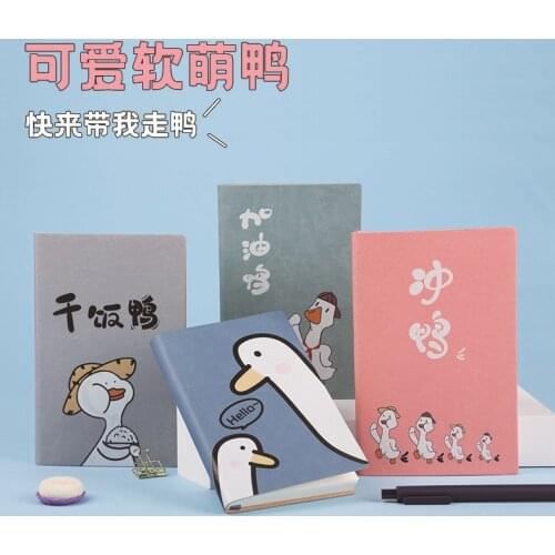 A7/A6 Notebook Cartoon Planner Cute Duck Diary Pu Colorful Portable Notebook