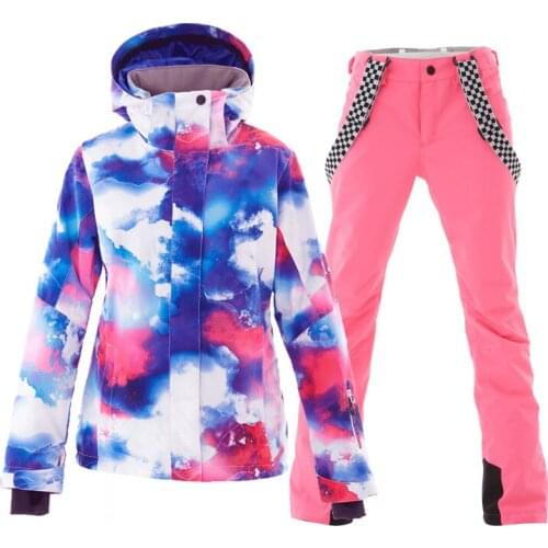 Brand New Women Ski Suits Female Ski Coat and Trousers Women Snowboard Jacket and Pants Waterproof Windproof Snow Clothes