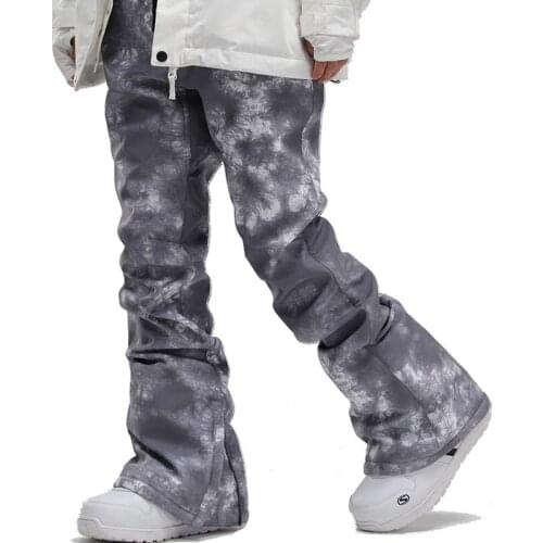 -50 Brand Women and Men Snow Pants Outdoor Snowboarding Trousers Ski Strap Bibs Waterproof Mountaineering Belt Winter Suit Wear