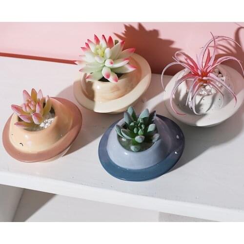 Flower Pot Creative Planet Macetas Ceramica Suculentas Ceramic Pots Balcony Decorations Vasi Per Piante Planter Garden