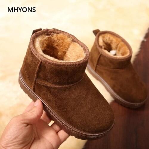 MHYONS Children Winter Warm Snow Boots 2019 New Kids BootsToddler Shoes Shoes Plush Thicker Sole Boys Girls Snow Boots Shoes