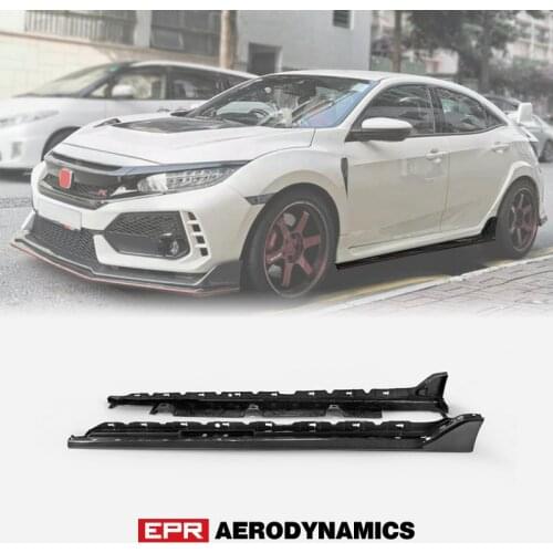 For Honda FK8 Civic Type-R OEM Side Skirt Extension Carbon Fiber Glossy Finish Side Skirt Extension Exterior Car Accessories