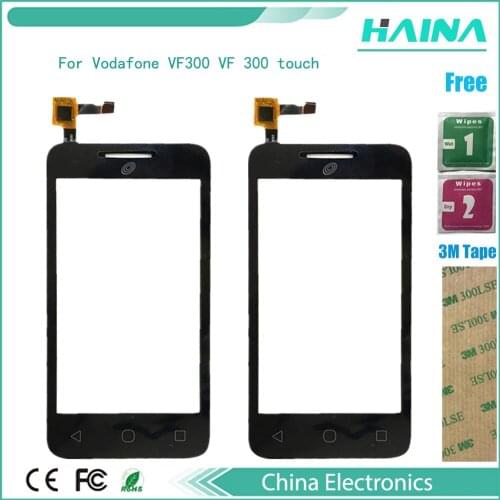 For Vodafone VF300 VF 300 touch screen digitizer sensor touchscreen with VF300 mobile phone touch panel front glass + Tape