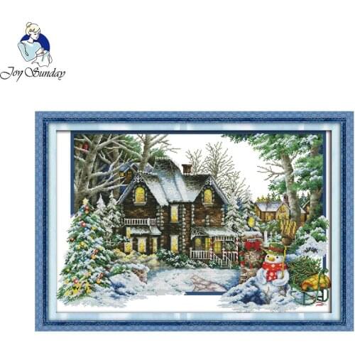 Joy Sunday The winter house Stitching patterns Chinese Cross Stitch Kits For Embroidery Needlepoint Set