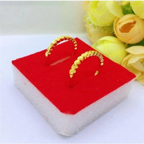 Fashion 14K Gold Ring for Women Men Couple Rings Unisex Simple Thicked Yellow Gold Wedding Engagement Anniversary Jewelry Gift