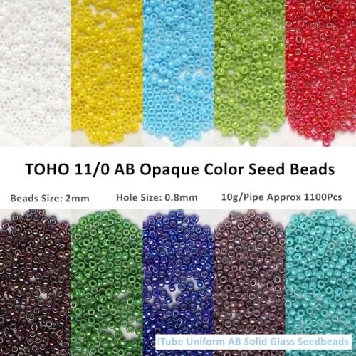 ITube 2mm Round Toho Beads For DIY Wedding Dress 11/0 Japanese Glass beads Multicolors AB Solid Colors Spacer Ball 1100Pcs 10g