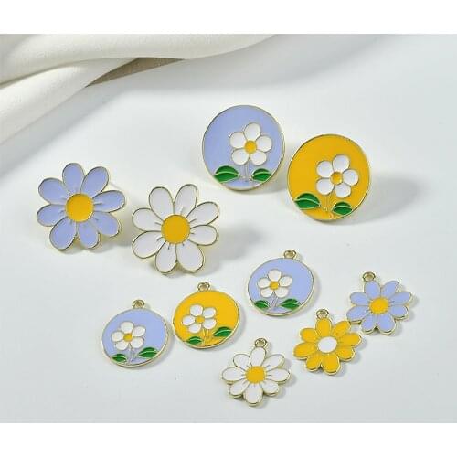 Min order 30pcs/lot color round/flower Shape Fashion Women Stud Earrings alloy drop oil diy jewelry accessory