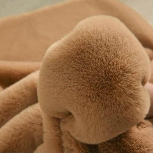 Soft Thick Imitation Rex Rabbit Fabric For Clothing Coat Bag Shoe Scarf Tissue Material