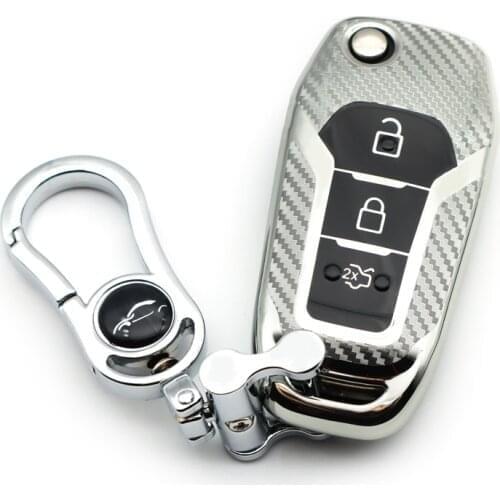 Soft TPU Car Key Chain Covers Case Accessories Cap Holder for Ford Explorer F150 F250 Ranger Ecosport Mondeo,Silver