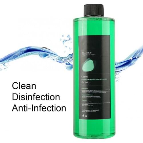 500ml Tattoo Cleaning Green Soap Liquid Quality Soap Cleaning Wound Solution Soothing Relieving Pain Solution Tattoo Liquid