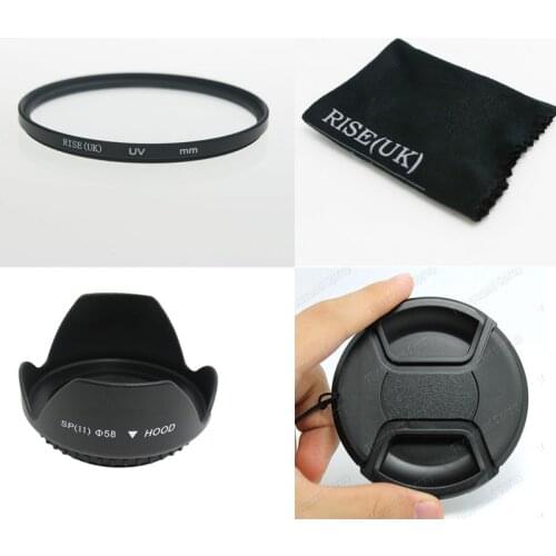 NEW 52mm 52 mm Flower Lens Hood +UV Filter +Lens Cap for Canon EOS 400D 550D 500D 600D 1100D Nikon D80 D50 D7000 D3100 DS DSLR