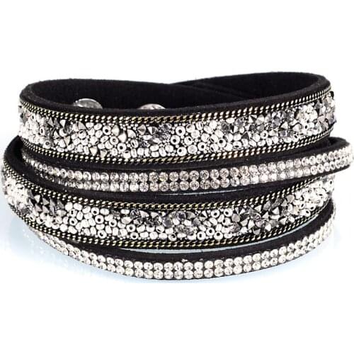New Arrival Double Wrap Bracelets With Pave Full Crystal Rhinestones Crystal Bracelets Glass Seedbeads Bracelets Braccialetto