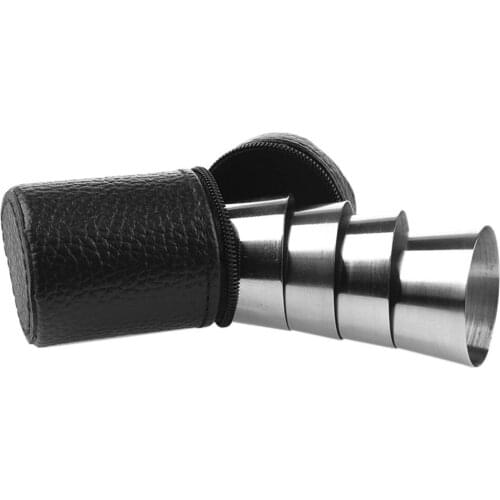 1oz Hip Flask Cup Stainless Steel Wine Cups With PU Leather Cover Mini Whiskey Alcohol Hip Flask Outdoor