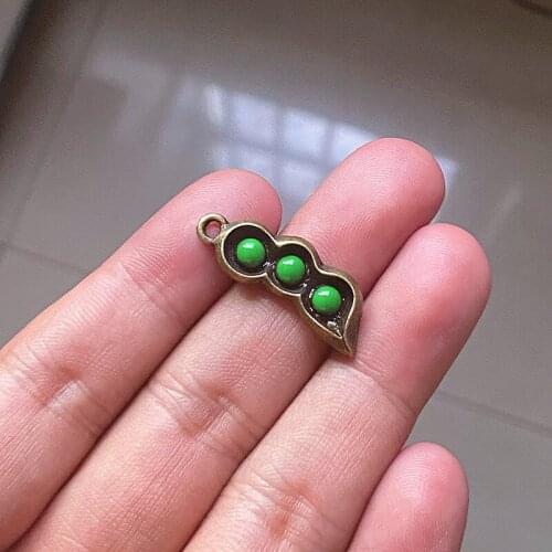 6pcs/lot Pea pod Choker Pendants, For Findings Charms Jewelry Making Diy Necklace Earring Aesthetic Accessories Handmade Crafts