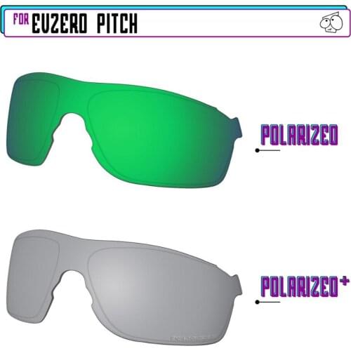 EZReplace Polarized Replacement Lenses for - Oakley EVZero Pitch Sunglasses - SilverP Plus-Green P