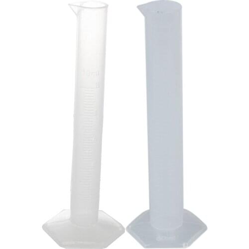 50 Ml Transparent Plastic Graduated Tube. & Laboratory Hex Base 10ML Liquid Measurement Plastic Graduated Cylinder