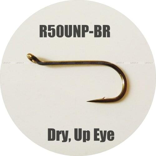 R50U, 100 Fishing Hooks, Dry Fly Hooks, Up Eye, Fly Tying / R50UNP-BR (old ref. 94842)