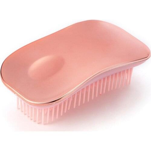 Portable Soft Teeth Massage Comb Electroplating Hairdressing Hair Care Comb, Home Haircut Straight Combs Hair Styling Tools