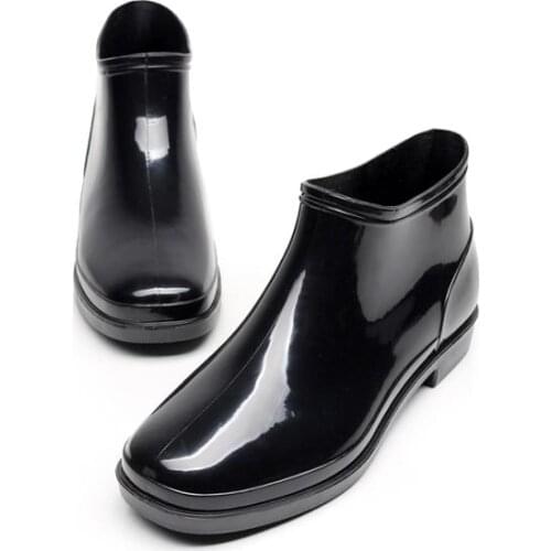 Aleafalling Short Tube Rainshoes Large Size Rain Boots Mens Non-Slip Rain Shoes Low Top Rubber Shoes Shoe Cover 45 46 48 Yards