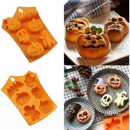 Halloween Bat Ghosts Silicone Cake Mold Halloween Series Silicone Baking Mold DIY Biscuits