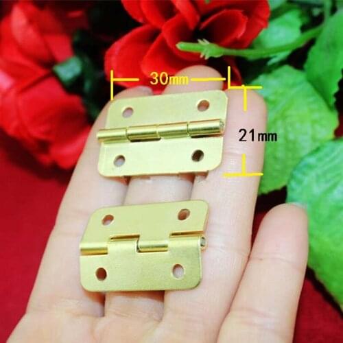 Old Hinge,Cabinet Door Hinge 4 Holes Antique Yellow Color,Vintage Hinge,30*21mm,10pcs