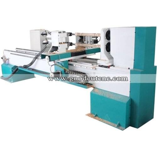 Double aixs wood turning lathe machine with spindle for making table legs