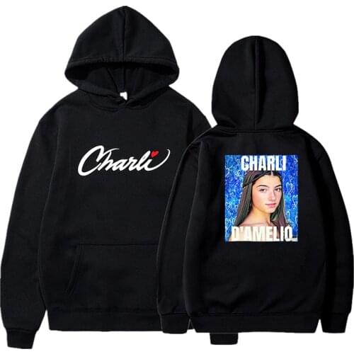 Charli D'Amelio Hoodie Coat Men Women Printing Hoodies for Teens Brand Clothes Boys Girls Cotton Pullover Slim Fit Hoodies