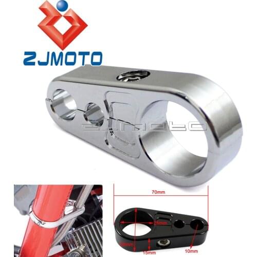 Motorcycle Aluminum Universal 1" Frame Handlebar Clutch Line Throttle Cable Wire Clamp Clutch For Harley Honda Cable Clamp 25mm