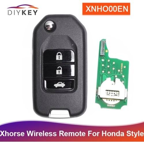 DIYKEY Xhorse XNHO00EN Universal Remote Key for Honda Type Wireless XN004 Remote Key 3 Button NXP Chip for VVDI2 VVDI Key Tool