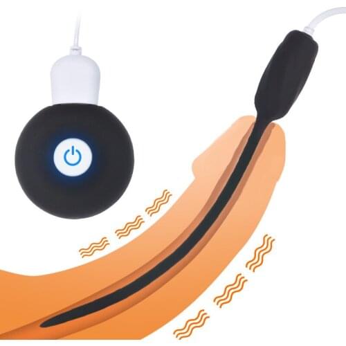 20 Speeds Urethral Vibrator For Men Masturbator USB Charging Dildo Silicone Vibrating Penis Plug Urethral Sounds Dilators Sextoy